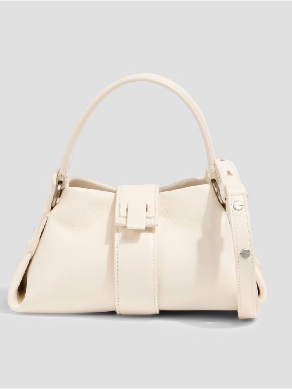Proenza Schouler Cream Leather Top-Handle Shoulder Bag